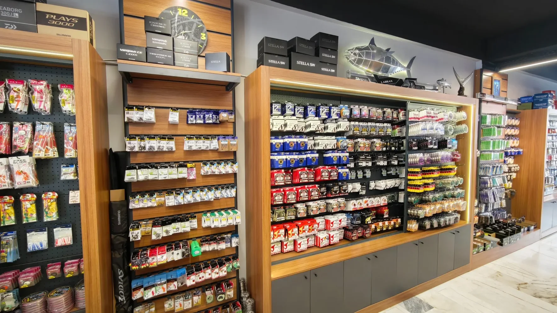 Foçalı Av showroom with premium fishing equipment