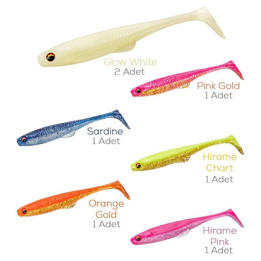 Daiwa Duckfin Shad FJ 9cm Tüm Renkler Mix 7 Adet Silikon Yem - 2