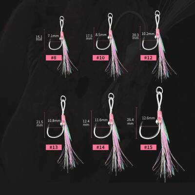 Ecooda Pink Style Light Jigging Single Hooks Assist İğne - 4
