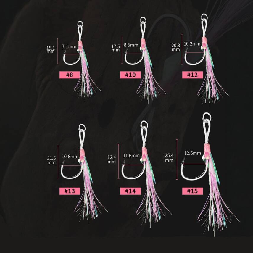 Ecooda Pink Style Light Jigging Single Hooks Assist İğne - 4