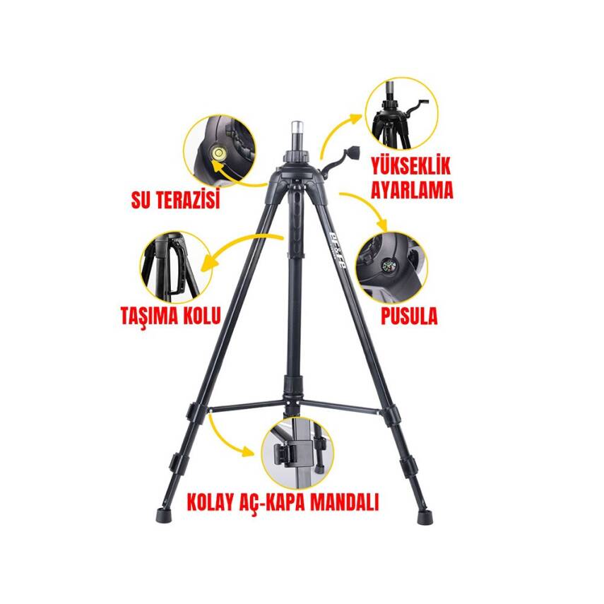 Effe HG284 Teleskobik Tripod 125cm 9 Yuvalı Olta Sehpası - 1