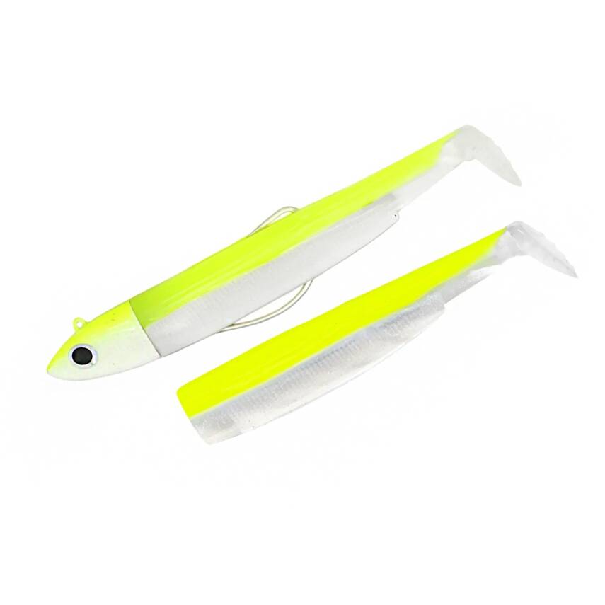 Fiiish Black Minnow No:3 Combo 120mm 25gr Fluo Yellow UV Silikon Yem - 1