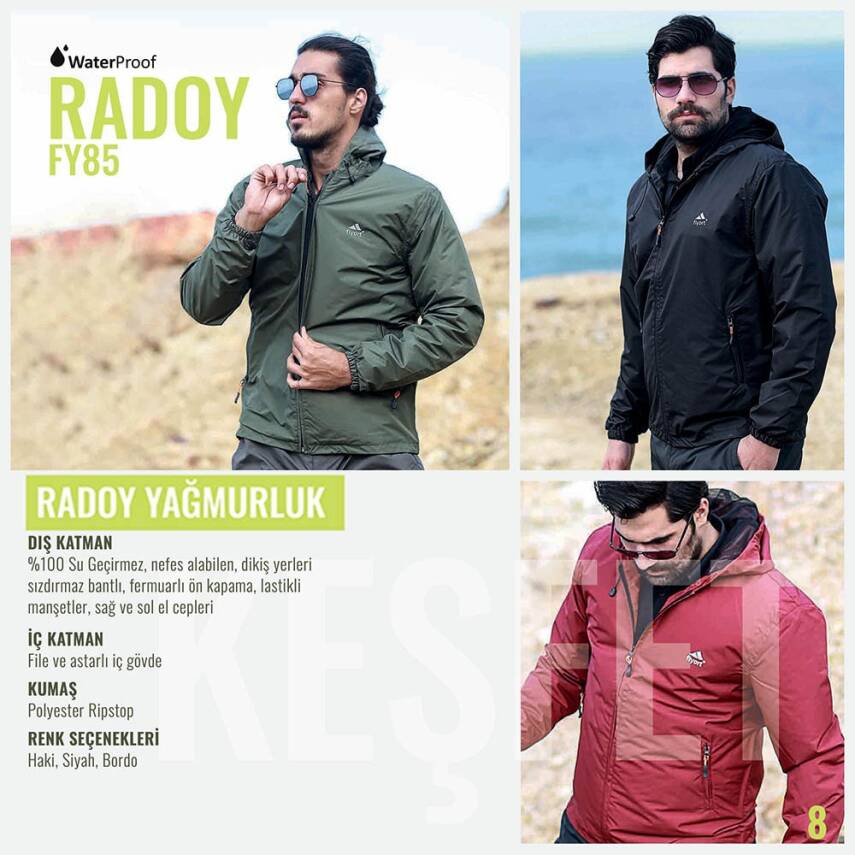 Fiyort Radoy Su Geçirmez Outdoor Yağmurluk Siyah - 1