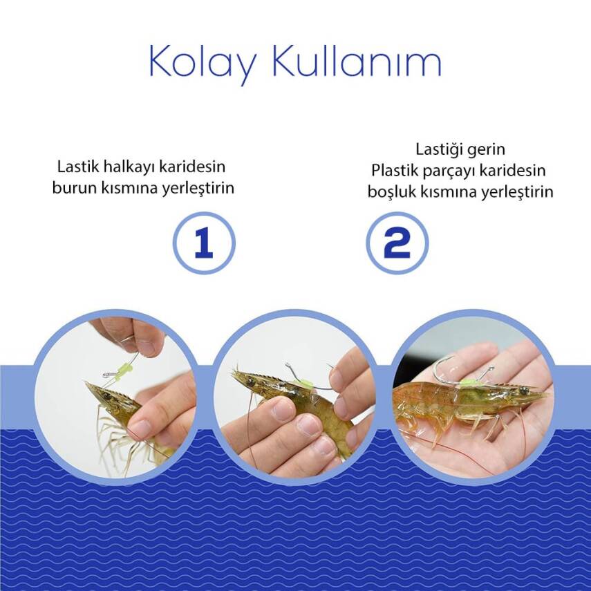 Foçalı 5 Adet Japon İğneli Fosforlu Karides Aparatı - 1