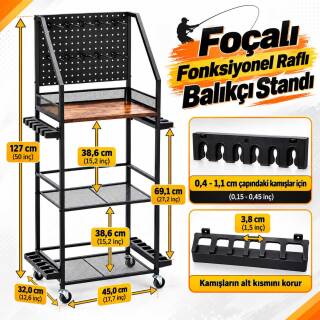 Foçalı Fonksiyonel Raflı Balıkçı Standı - 3