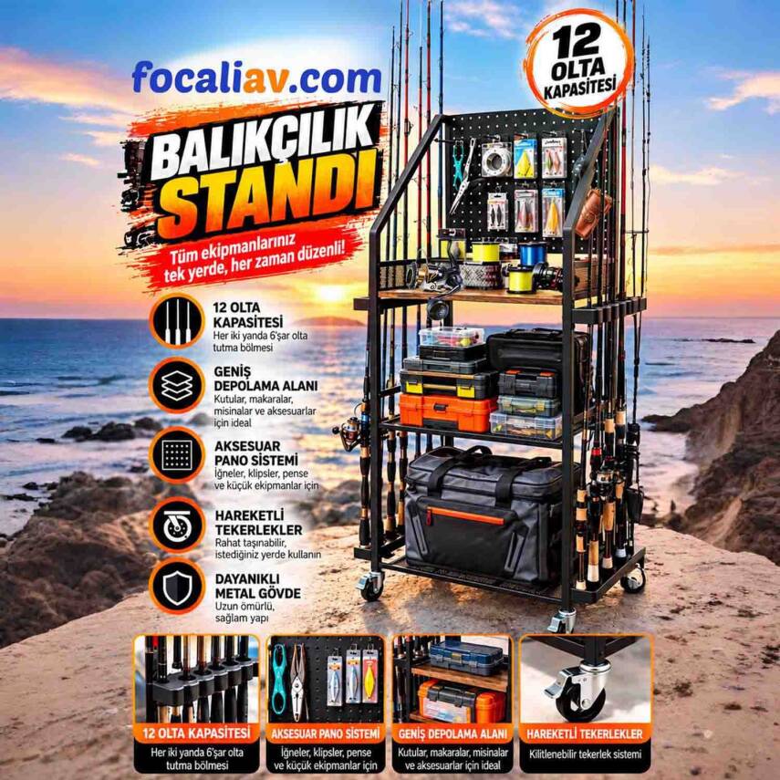 Foçalı Fonksiyonel Raflı Balıkçı Standı - 2