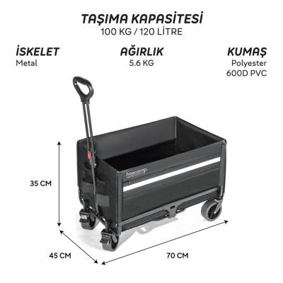FreeCamp Nest 300 Katlanır Kilit Tekerli Wagon Araba - 3