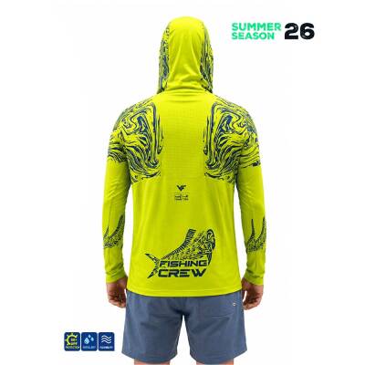 Fujin Hooded Izohips Green UV Korumalı Balıkçı Sweatshirt - 3