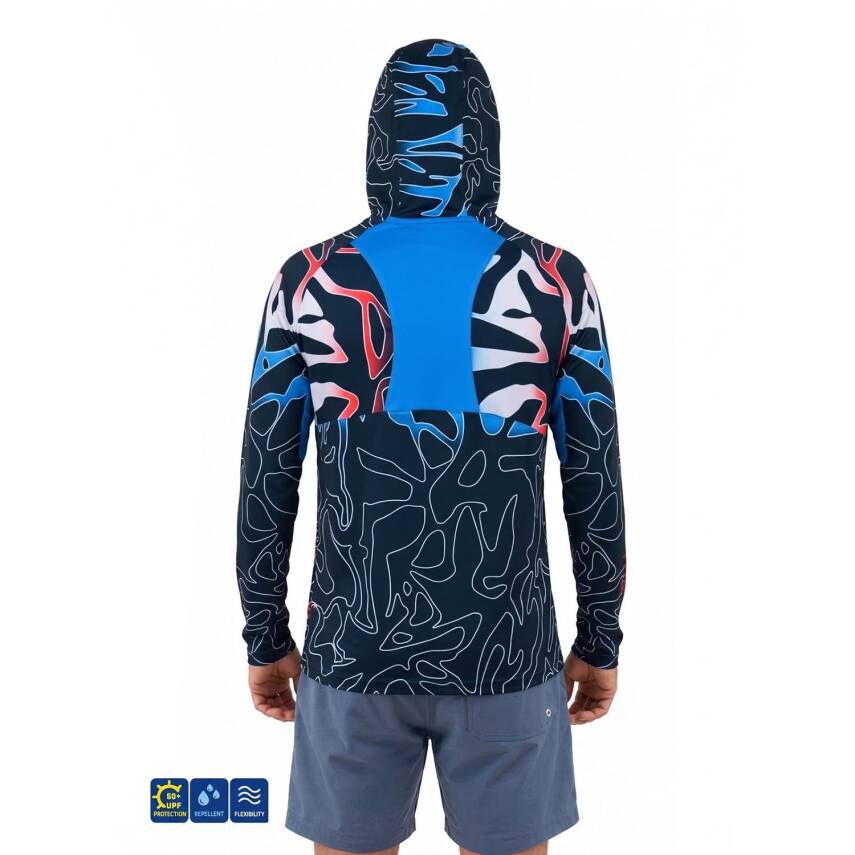 Fujin Pro Angler Izohips Bold Red UV Korumalı Balıkçı Sweatshirt - 3