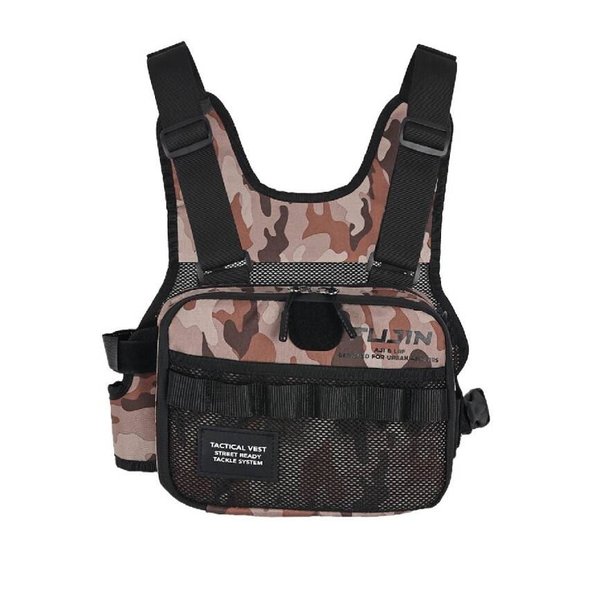 Fujin Tactical Vest Brown Camo Balıkçı Çantası - 2