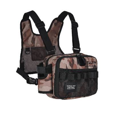 Fujin Tactical Vest Brown Camo Balıkçı Çantası - 3