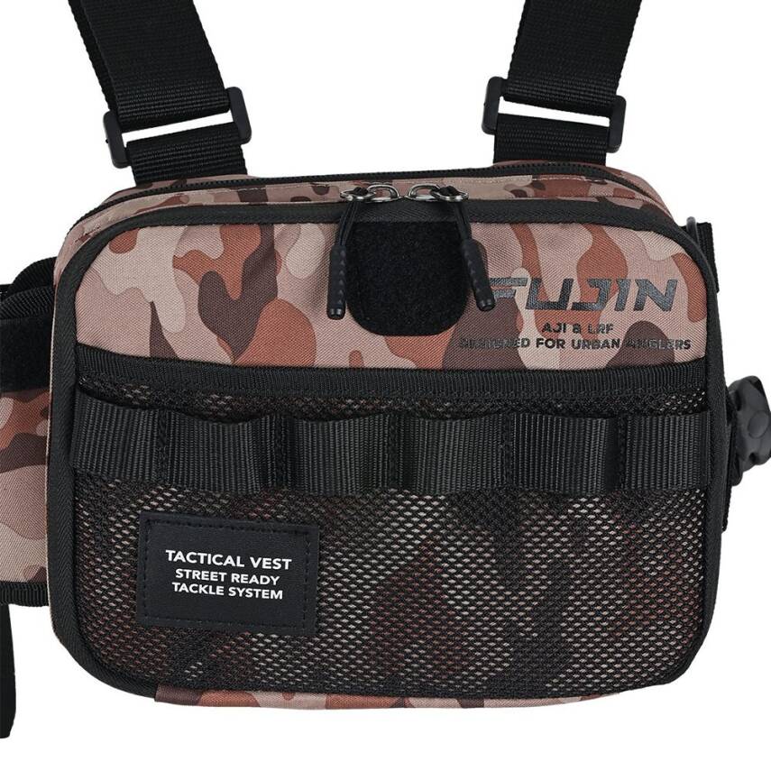 Fujin Tactical Vest Brown Camo Balıkçı Çantası - 4