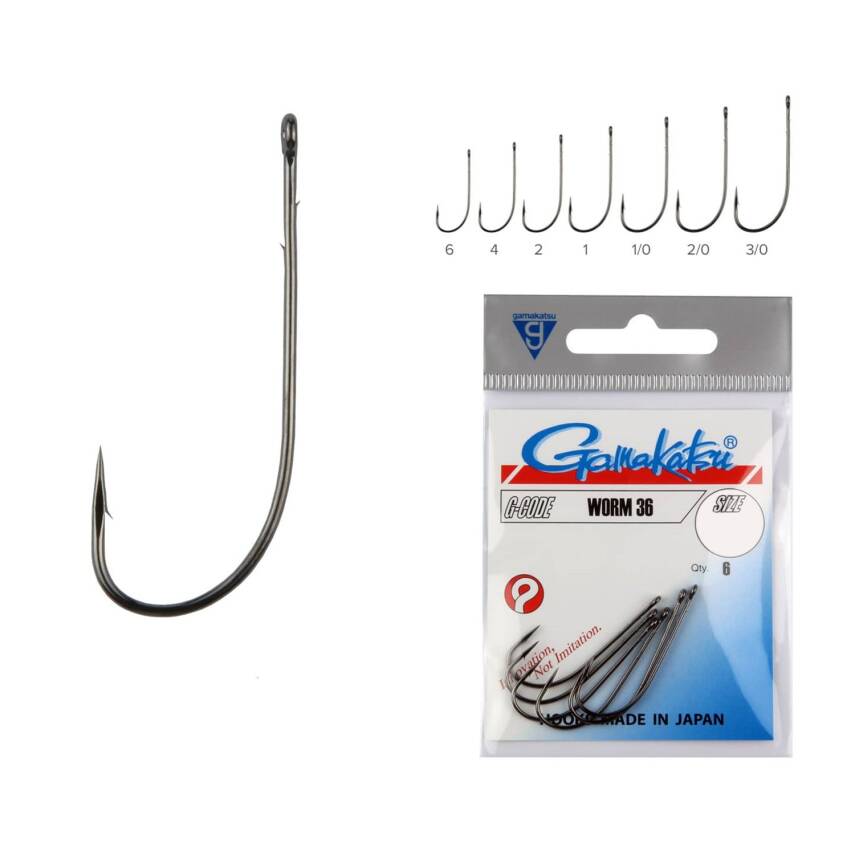 Gamakatsu Worm 36 Siyah Olta İğnesi - 2