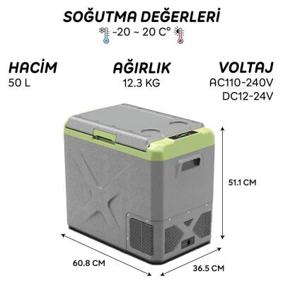 Icepeak Viyana Kompresörlü 12/24 Volt 50 Lt Taşınabilir Araç Buzdolabı - 6