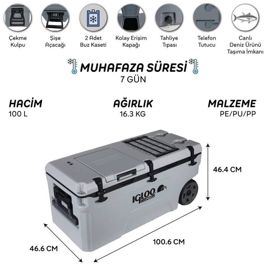 Igloo CoreMAX 100 Lt Tekerlekli Buzluk - 3