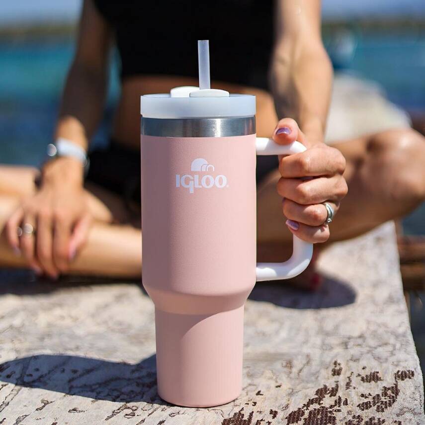 Igloo Stadler Thermo-Mug 1.2 Lt Somon-Beyaz Pipetli Termos - 3