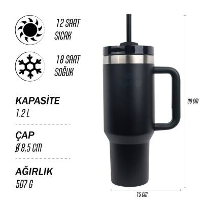 Igloo Stadler Thermo-Mug 1.2 Lt Siyah Pipetli Termos - 2