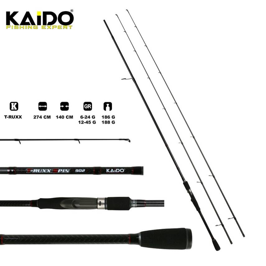 Kaido T-Ruxx 270cm 6-24gr 12-45gr İki Uçlu Spin Olta Kamışı - 3