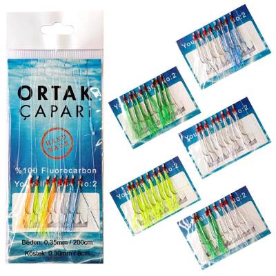 Ortak Çapari Youvella iğne 8 Köstek %100 Fluorocarbon Çapari