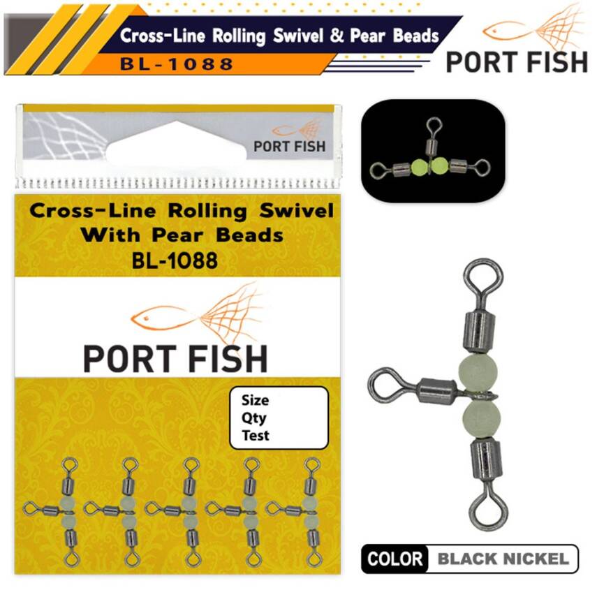 Portfish BL-1088 Üçlü Fosforlu Bilyalı Fırdöndü - 1