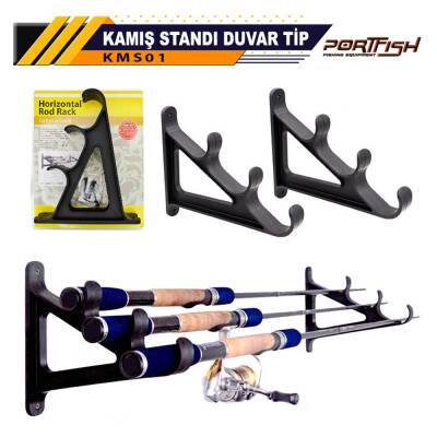 Portfish Duvara Montaj 3 Gözlü Kamış Standı