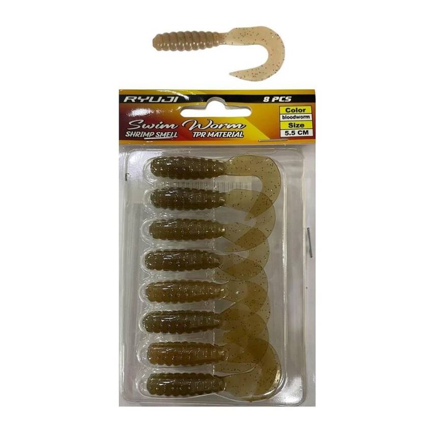 Ryuji Swim Worm 5.5cm Kokulu Silikon Yem - 11
