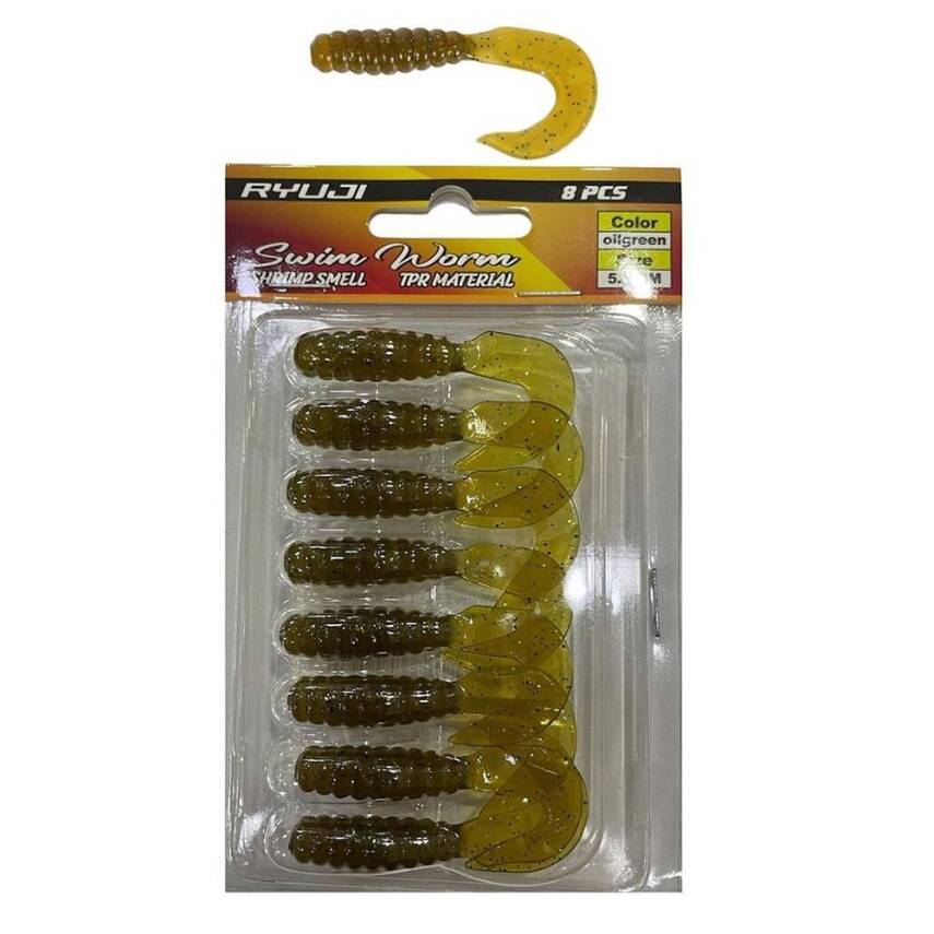Ryuji Swim Worm 5.5cm Kokulu Silikon Yem - 6