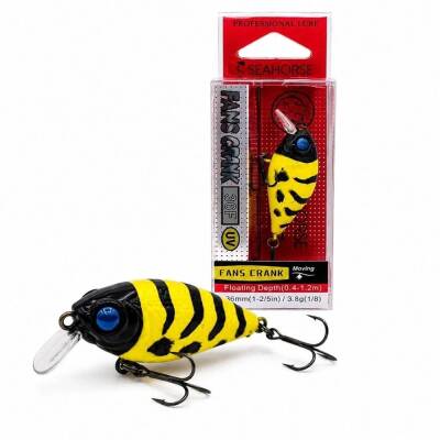 Sea Horse Fans Crank UV Arı Desenli 36mm 3.8gr LRF Maket Yem