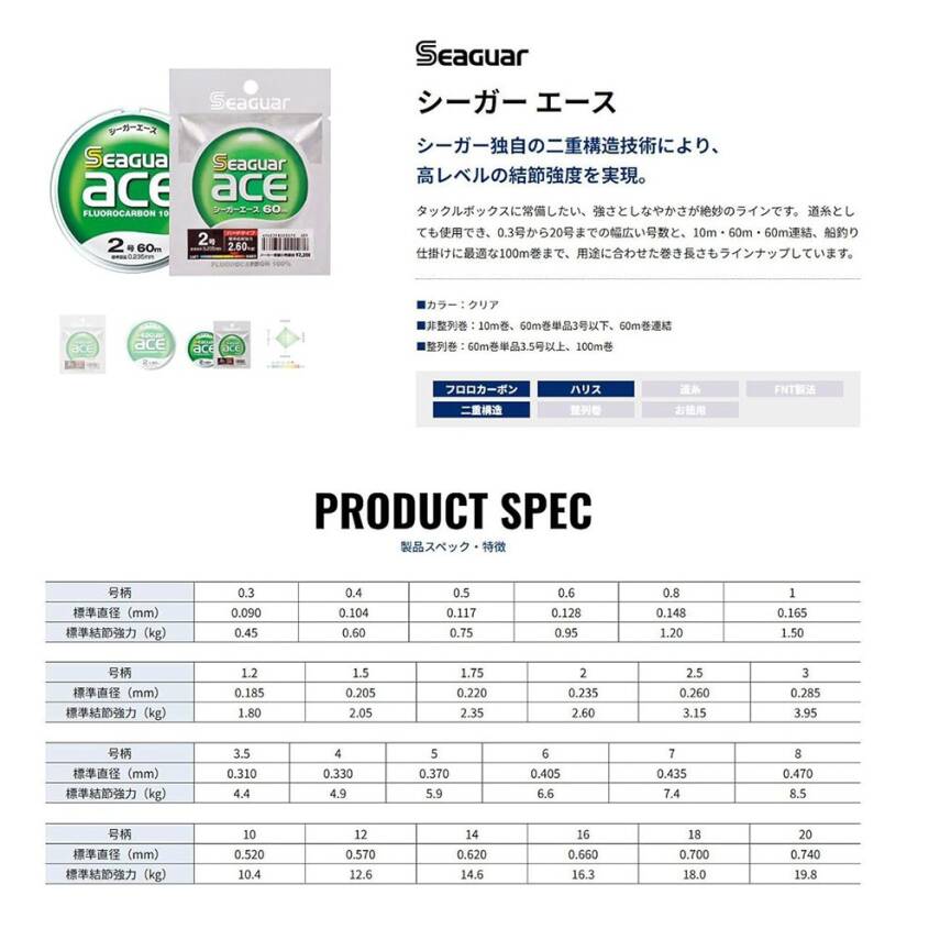 Seaguar Ace 60m Fluorocarbon Lider Misina - 2