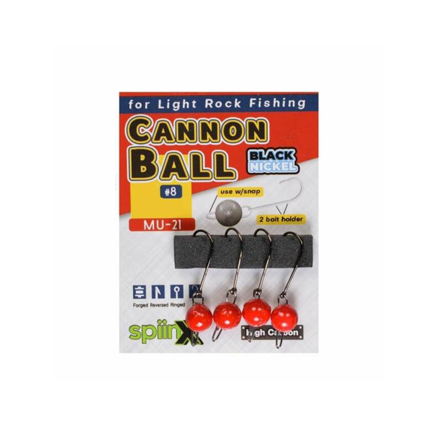 Spiinx Cannon Ball Mafsallı Kırmızı Jighead - 1