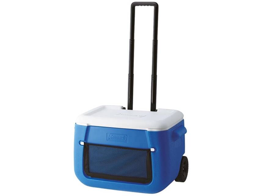 Coleman Poly-Lite Wheeled Mesh 50 QT Tekerlekli Soğutucu Buzluk 47.3 Lt-Mavi-Beyaz - 1