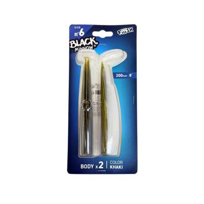 Fiiish Black Minnow No:6 Gövde 200mm 2 Adet Kaki Silikon Yem