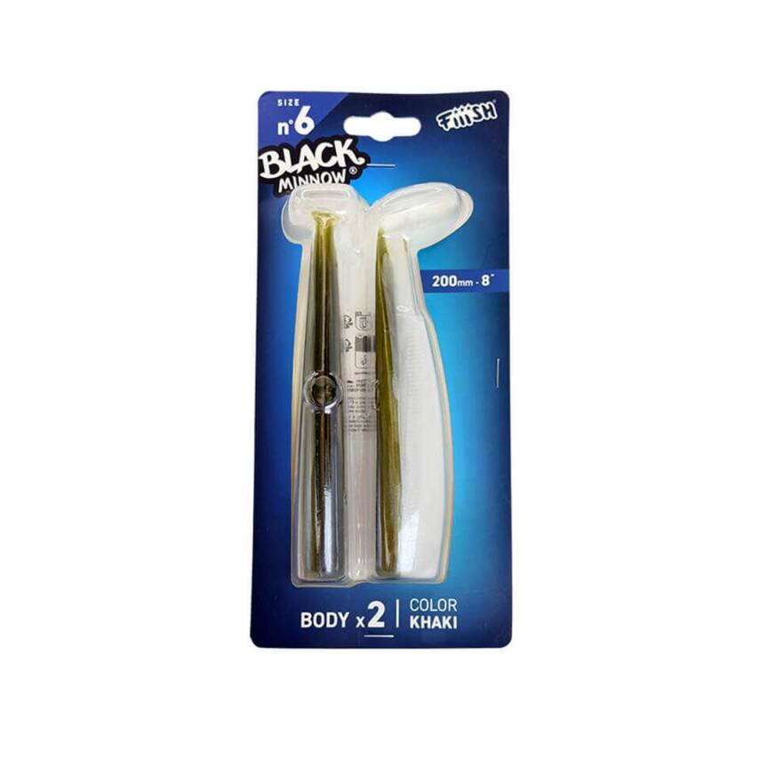 Fiiish Black Minnow No:6 Gövde 200mm 2 Adet Kaki Silikon Yem - 1