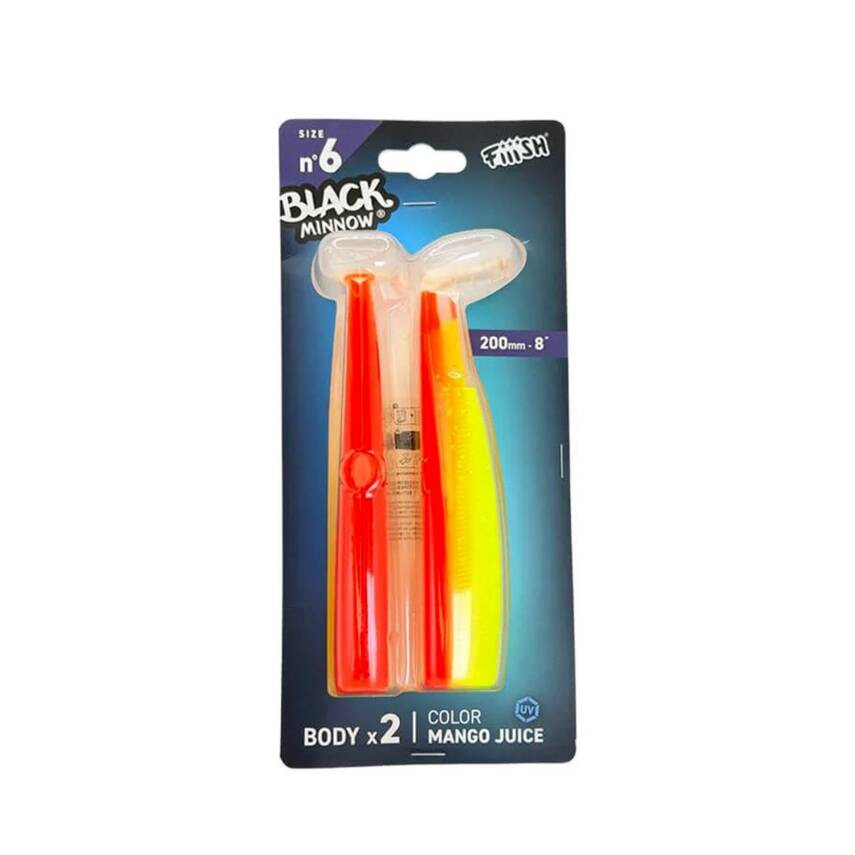 Fiiish Black Minnow No:6 Gövde 200mm 2 Adet Mango Juice Silikon Yem - 1