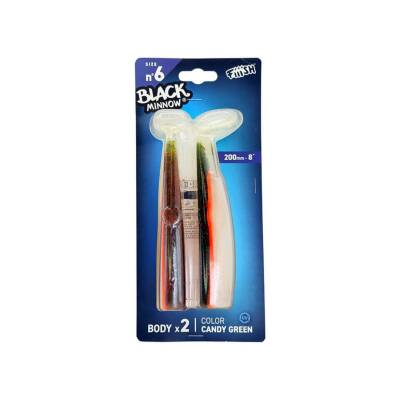 Fiiish Black Minnow No:6 Gövde 200mm 2 Adet Candy Green Silikon Yem