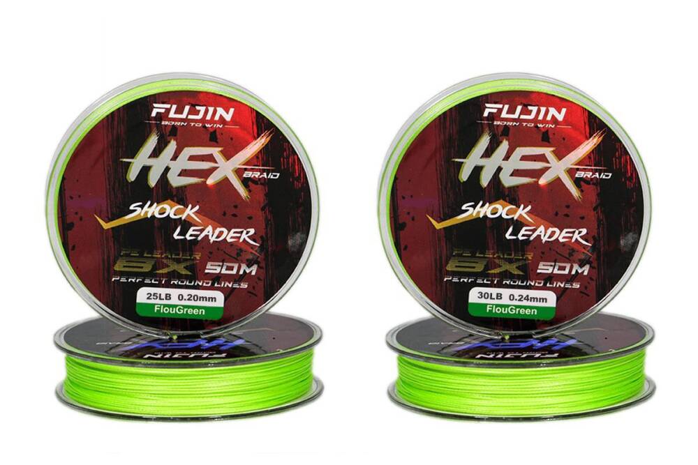 Fujin Hex Braid 8x 50mt Fluo Green PE İp Shock Leader | Foçalı Av