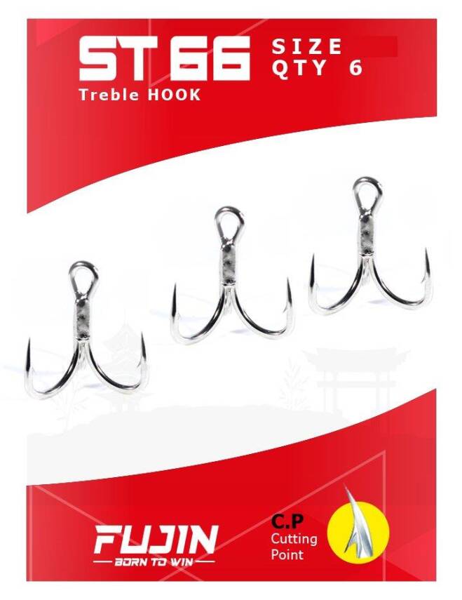 Fujin ST66 Nickel Üçlü Maket Balık İğnesi - 3