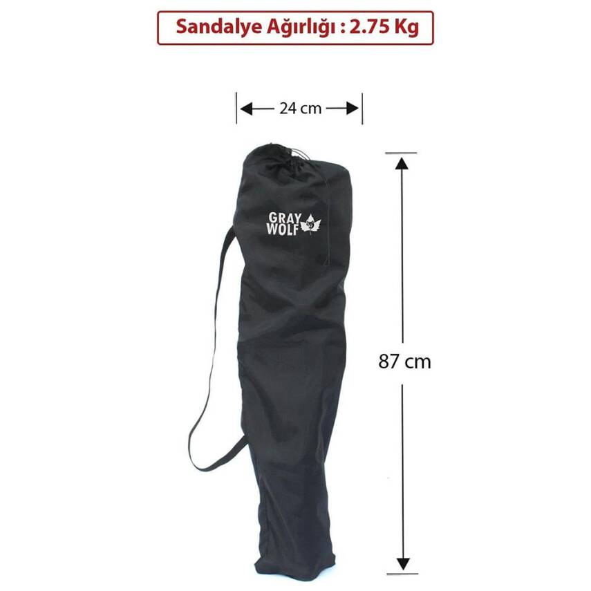 Gray Wolf Klasik Bardaklı Kırmızı Kamp Sandalyesi - 4