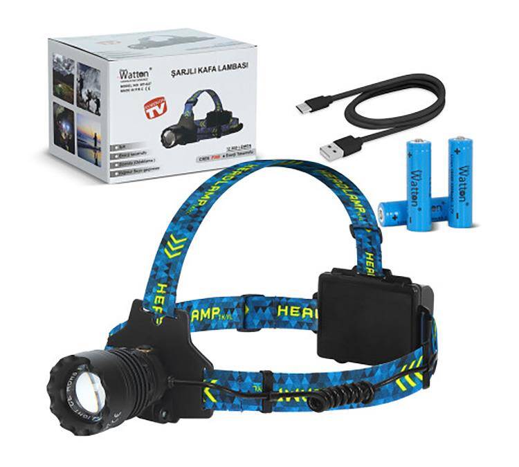 Watton WT-627 Cree P360 12.000 Lümen Yağmur Suyu Geçirmez Kafa Lambası - 7