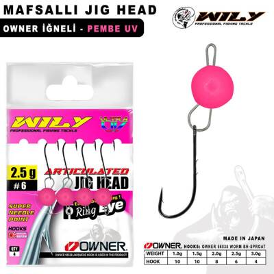 Wily Mafsallı Pembe UV Head Jighead