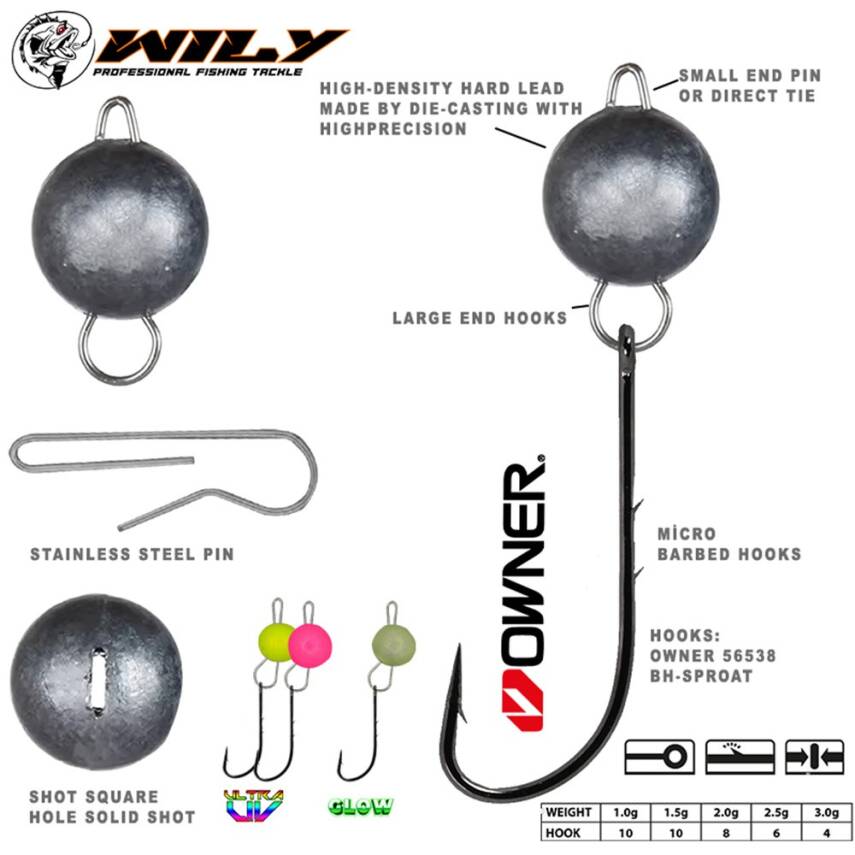 Wily Mafsallı Pembe UV Head Jighead - 2